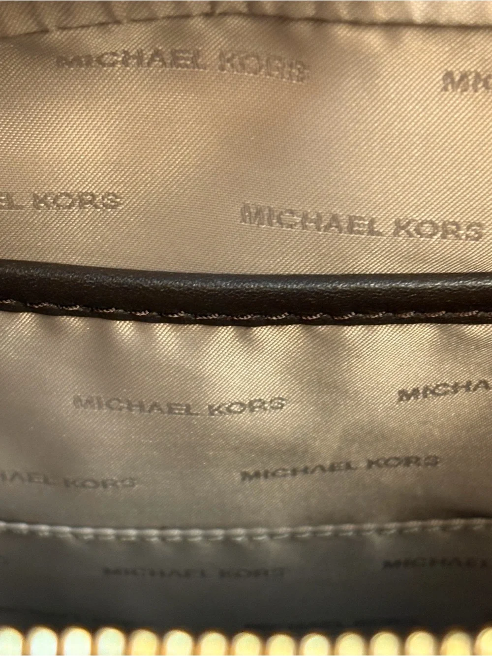 Michael Kors Medium Pocket Pack Crossbody Brown Leather Whipstitch Bag